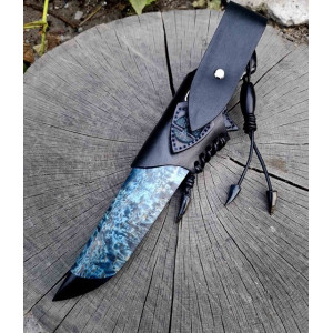 ВЕСЕЛКА авторський ніж ручної роботи, сталь - мозаїчний дамаск з хімічним оксидуванням, 60 HRC. Photo 3